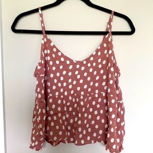-cropped polka dot, flowy tank!